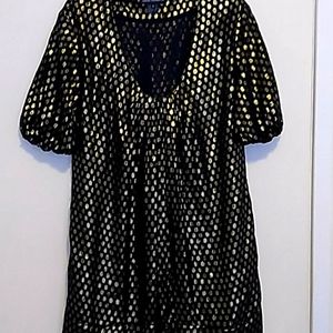 French connection silk navy and gold mini …